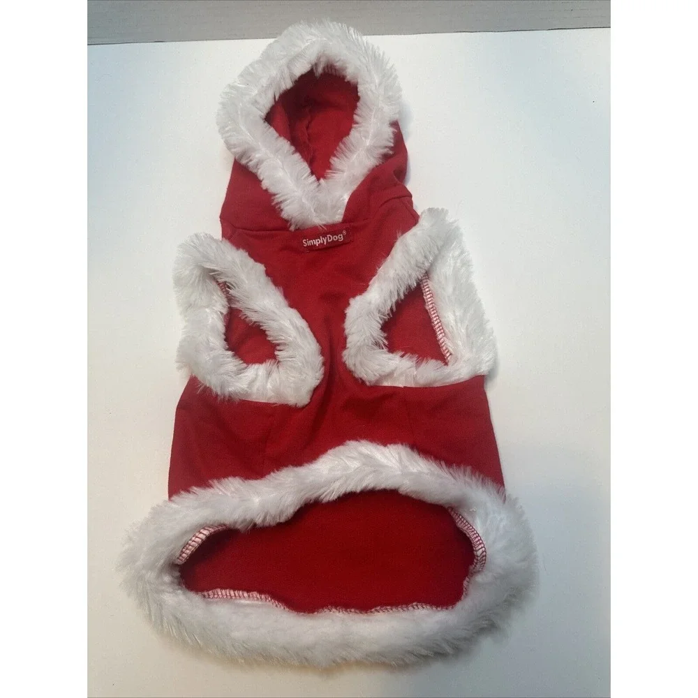 Simply Dog-Christmas Hoodie with Fur Trim,‎ Santa's Helper Size Small NWT